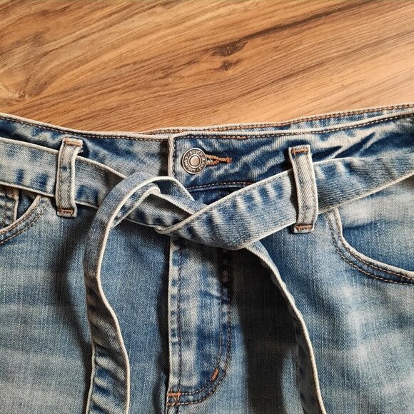 Silver Jean Shorts Womens‎ 29 Blue High Rise Sure Thing Belted Raw Hem Cuffed - Picture 2 of 13